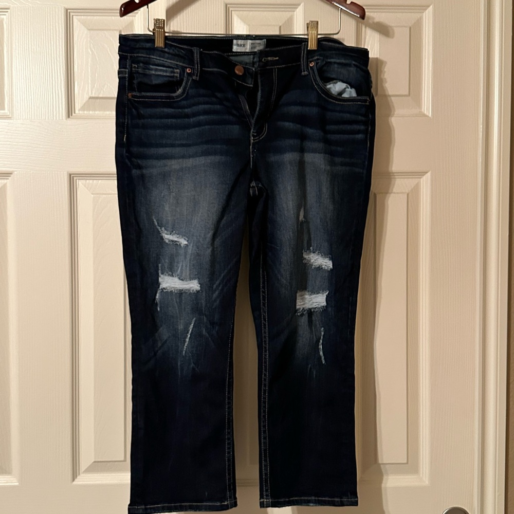 BKE Jeans in Dark Blue with Distressed Details